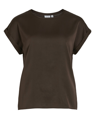 Vila - VIEllette Satin Bluse - Coffee Bean
